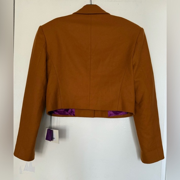 Yomi Cropped Oversized Virgin Wool Blazer Tan, brand new with tag, size S/M - Picture 4 of 7